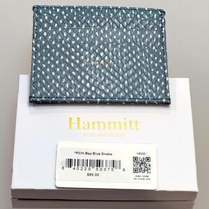 HAMMITT PCH BAY BLUE SNAKE CARD WALLET NWT & BOX $65